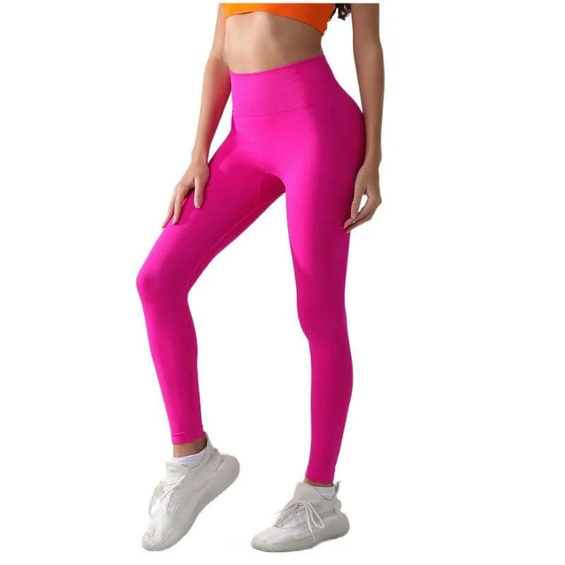 Mid Waist Yoga Pants Women Seamless Knit Gym Leggings Quick Dry Breathable Running Workout Leggings Scrunch Butt Lift Peach Hip Ankle Length Fitness Tights for Cycling Training Activewear