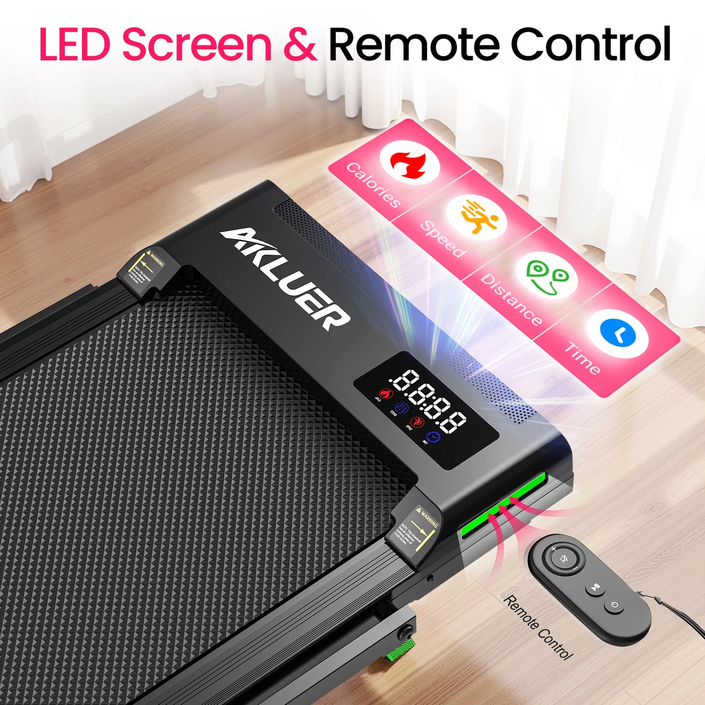 AKLUER Walking Pad Treadmill Under Desk Portable HP Remote