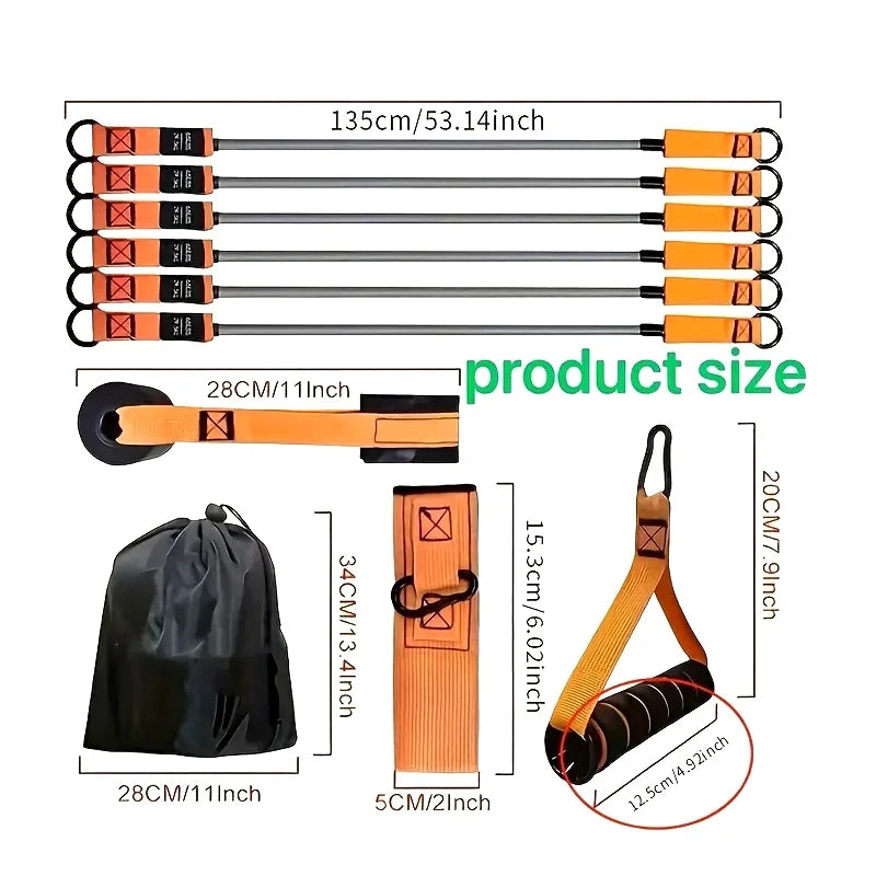 12 Piece High Strength Tension Rope Set Eco TPE Bands