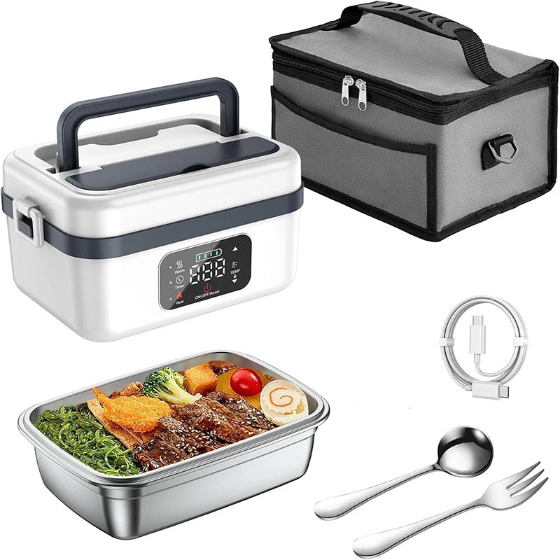 Rechargeable 8000mAh Heated Insulated Lunch Box Portable Warmer With Bag