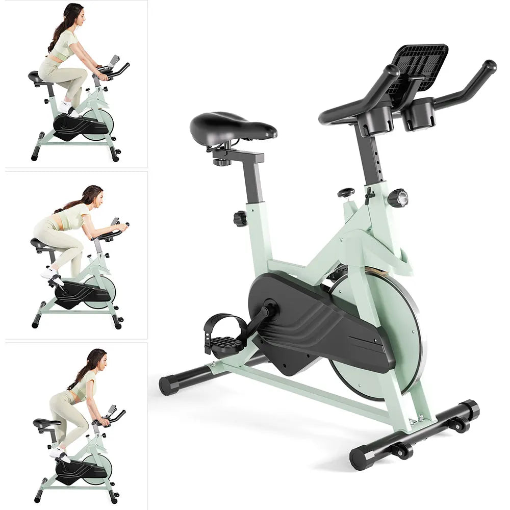 LACUFFY Magnetic Resistance Stationary Exercise Bike With Bluetooth Connectivity