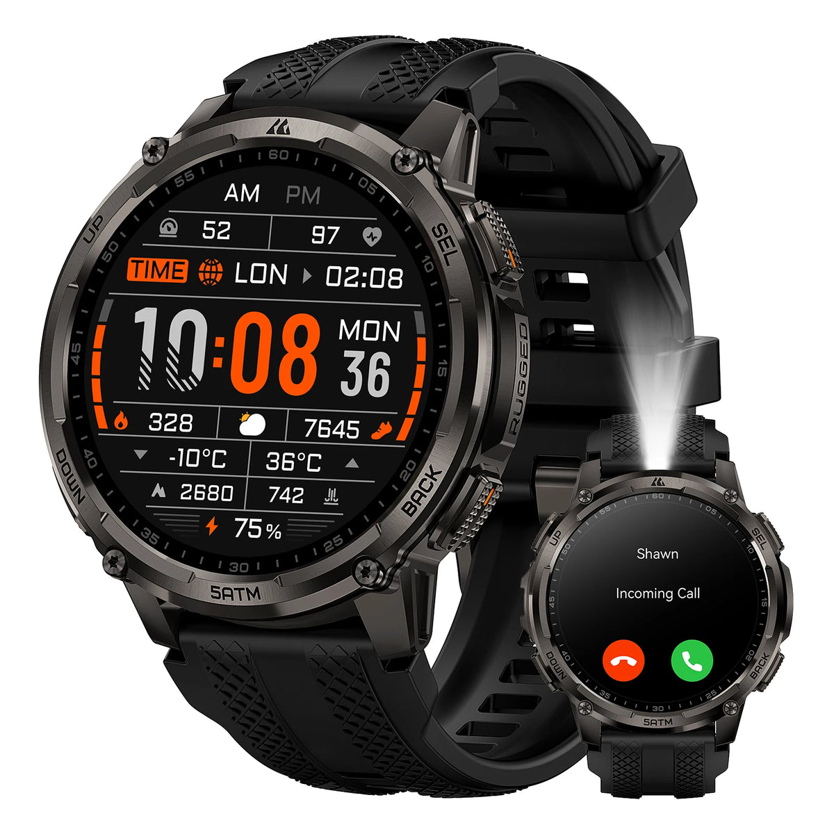 Kospet Tank T4C Rugged Smartwatch With GPS Flashlight Fitness Tracker