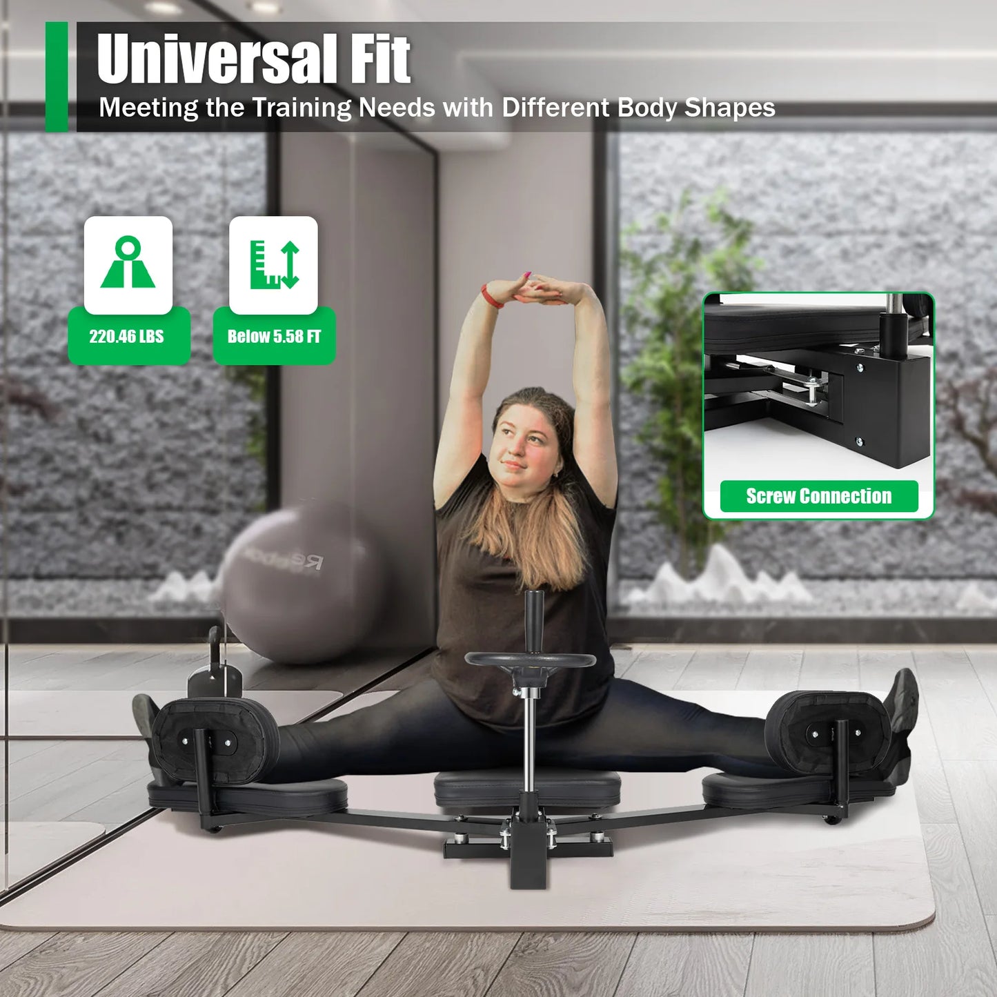 Leg Stretcher Machine 180 Degree Split Trainer With Backrest For Home Gym