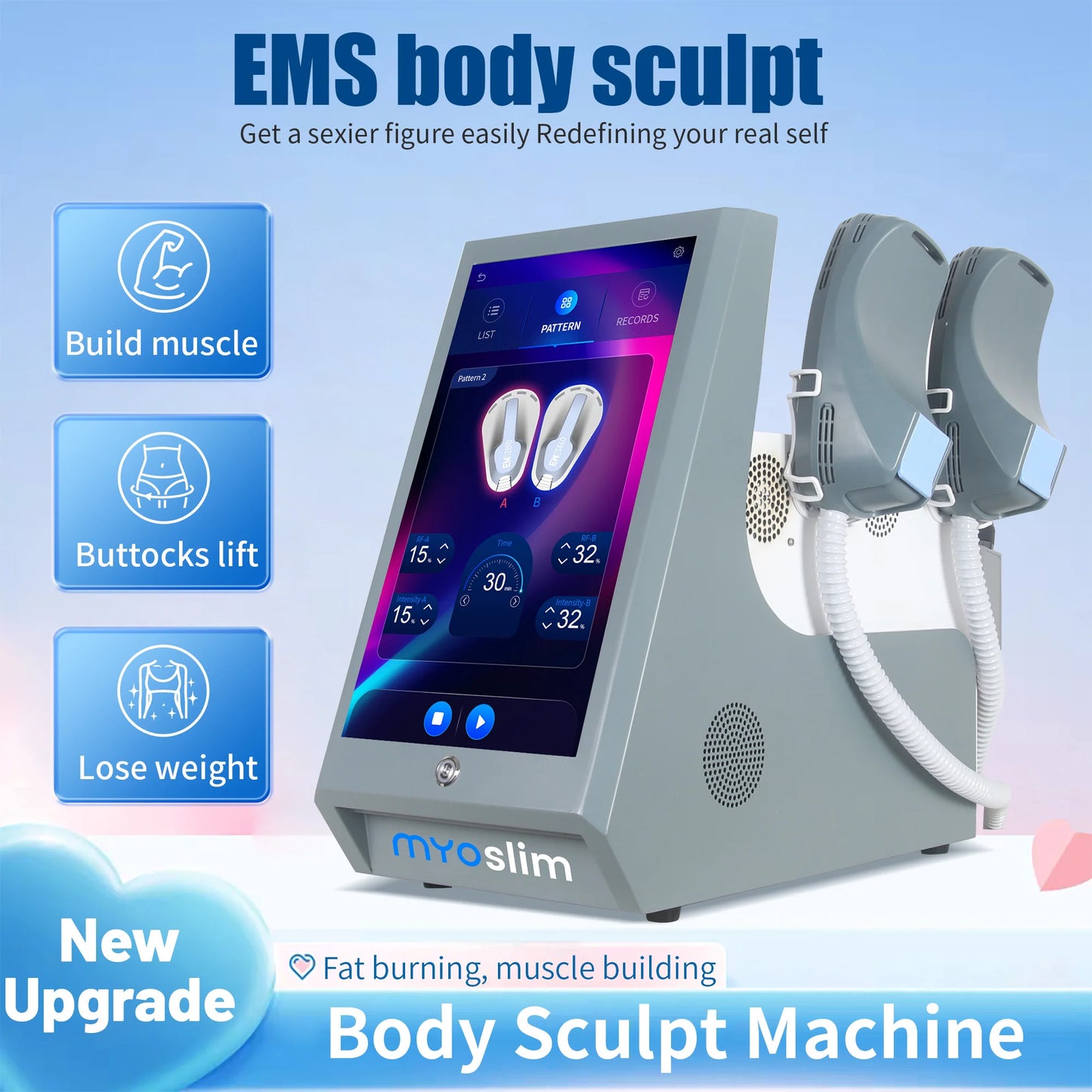 MYOSLIM 6500W Electromagnetic Stimulator for Muscle Building and Fat Loss