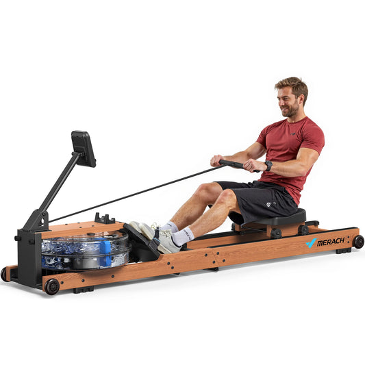 MERACH Water Rowing Machine for Home Foldable 400Lbs Capacity