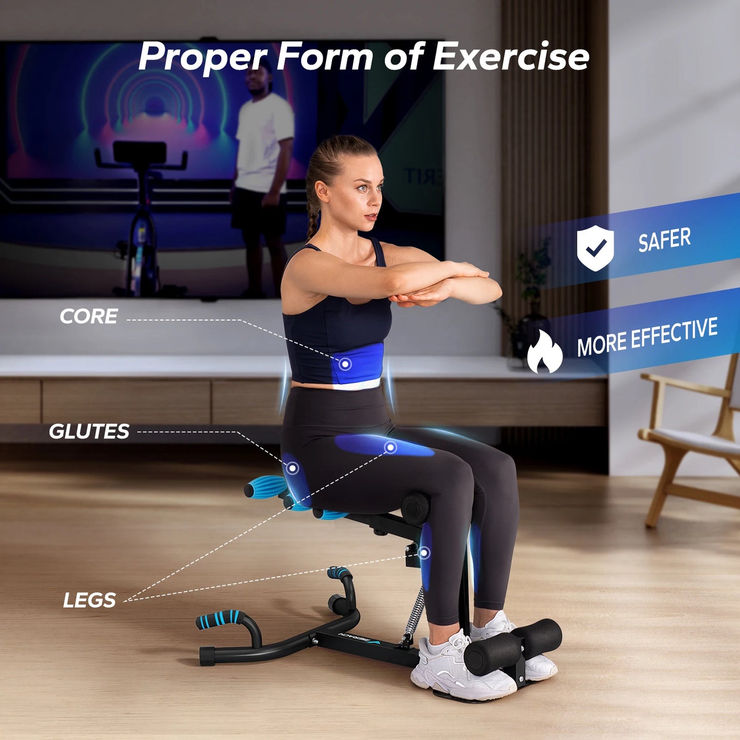 MERACH Deep Squat Machine Adjustable Glutes Trainer Leg Push Up