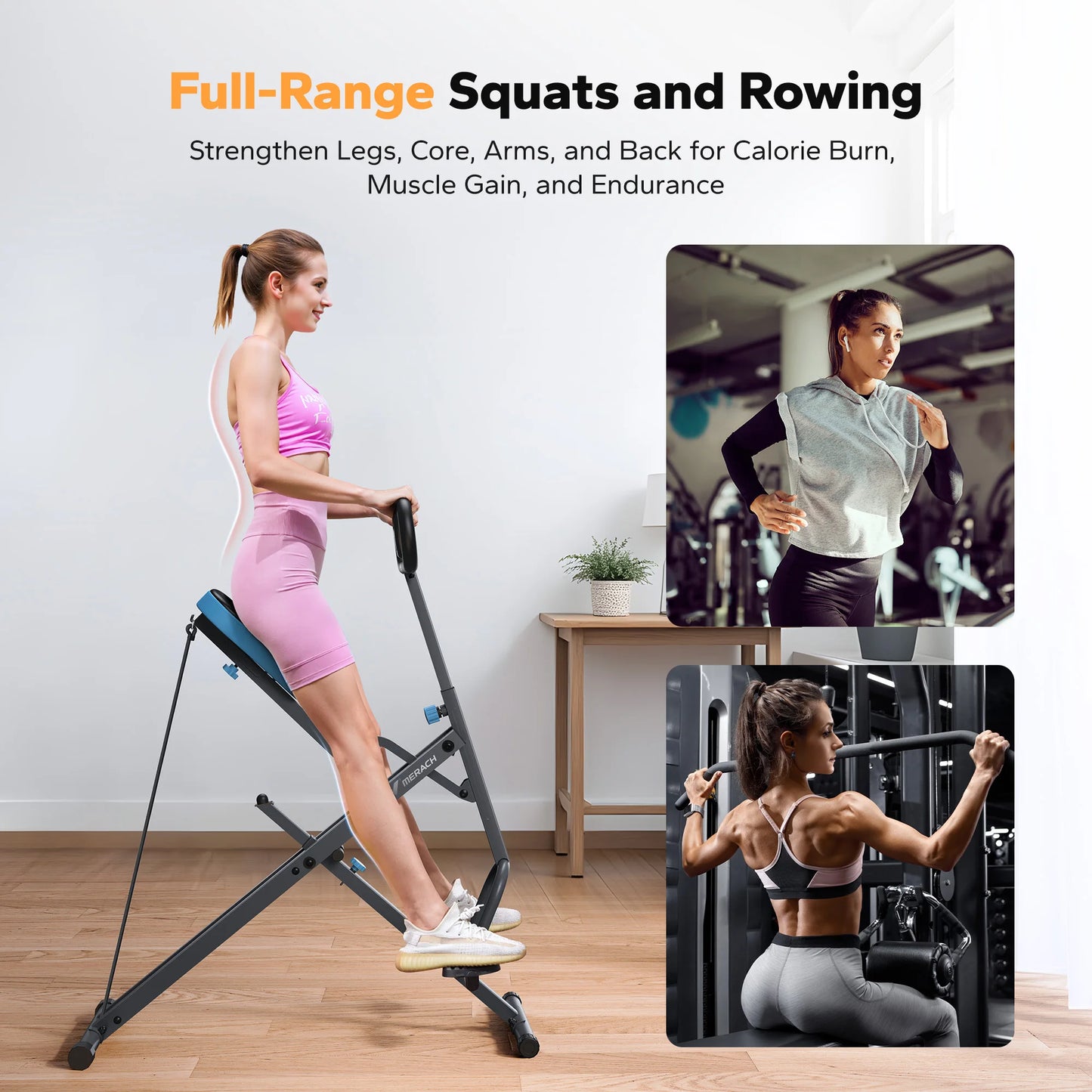 Merach R07 2In1 Squat and Rowing Machine for Home Gym