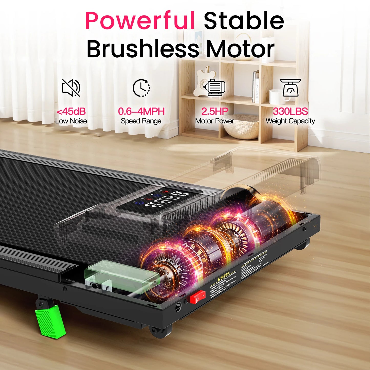 AKLUER 2 In 1 Walking Pad Under Desk Treadmill Motor