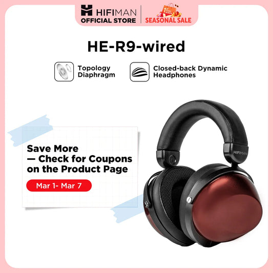 HIFIMAN HE-R9 Topology Diaphragm Dynamic Closed Back Headphones