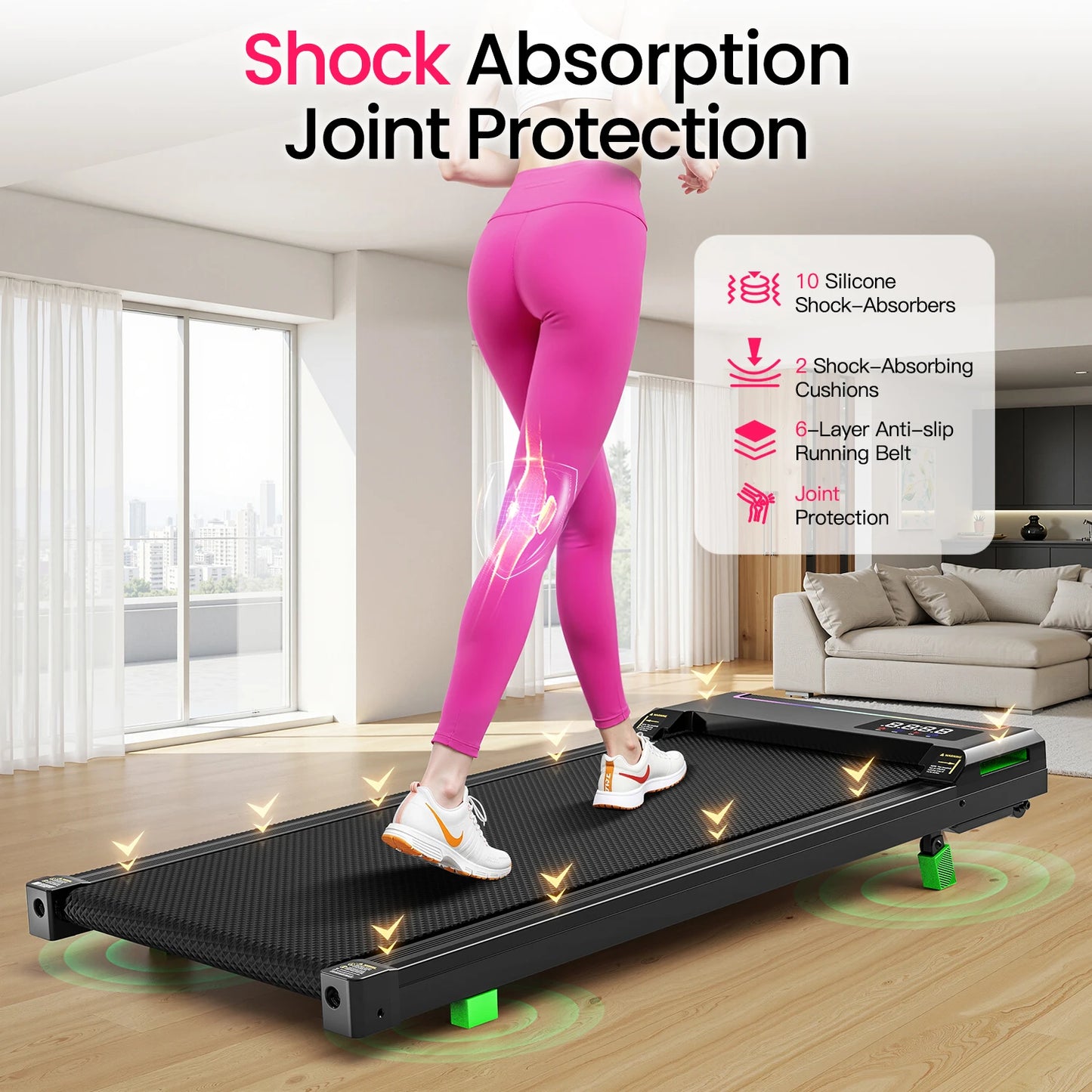 AKLUER 2 In 1 Walking Pad Under Desk Treadmill Motor