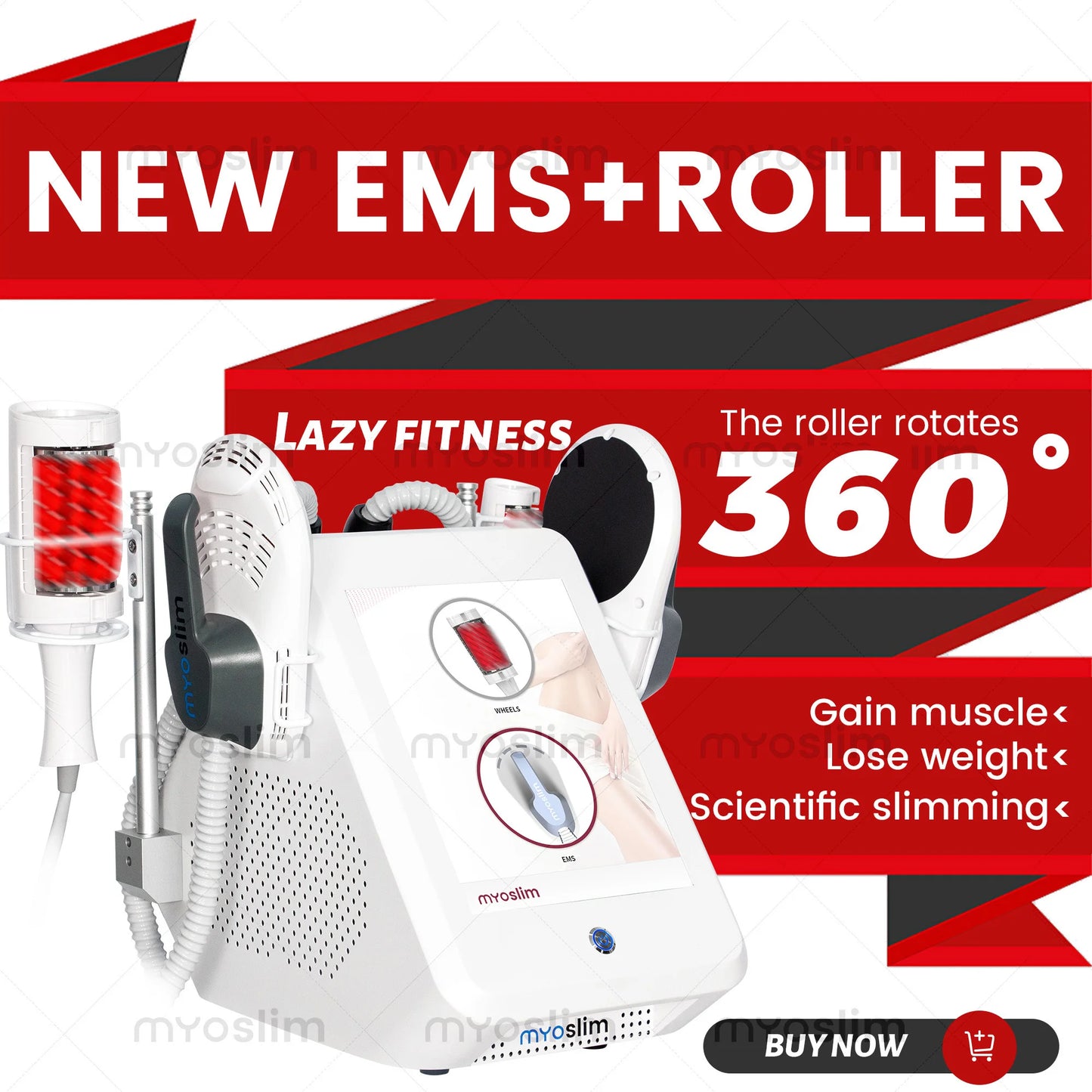 MYOSLIM EMS Vacuum Inner Ball Roller 360 Degree Cellulite Massager