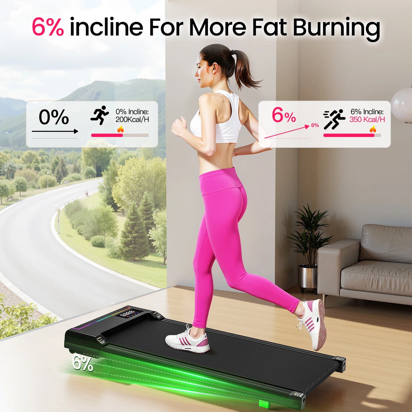 AKLUER 2 In 1 Walking Pad Under Desk Treadmill Motor