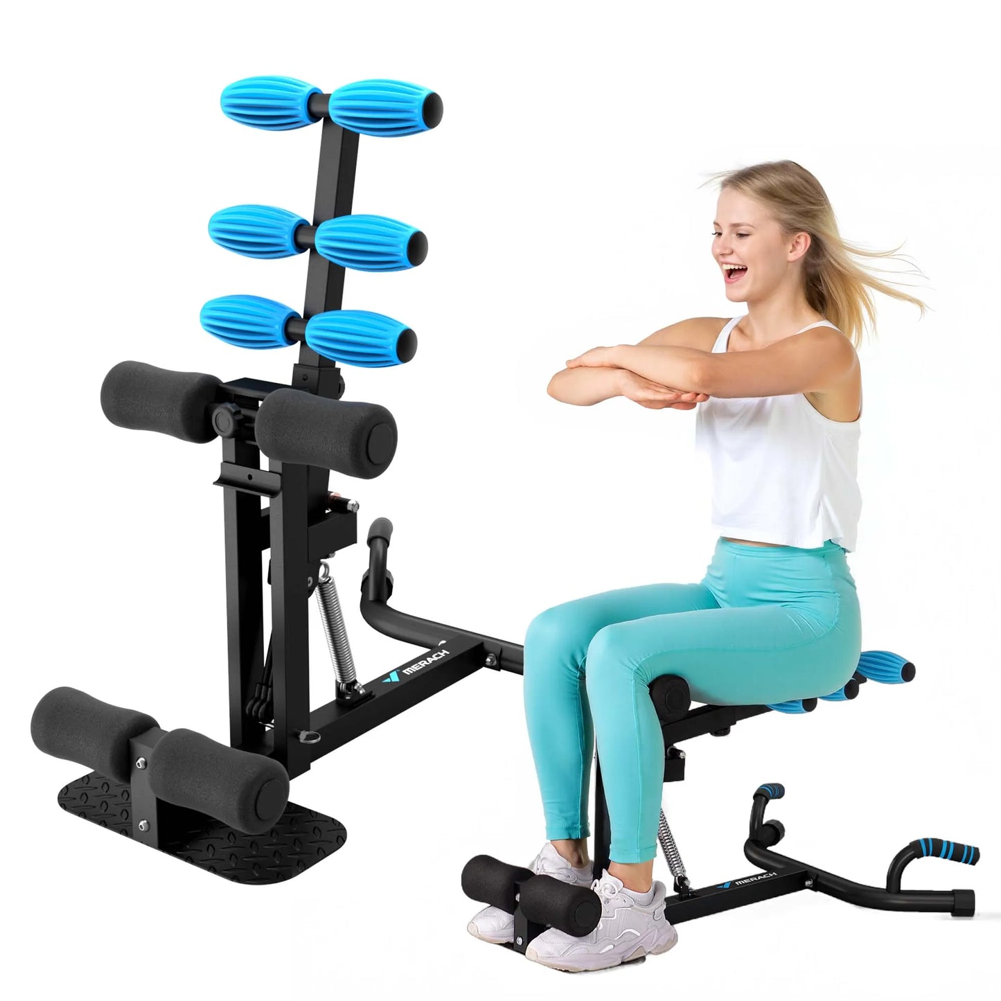 MERACH Deep Squat Machine Adjustable Glutes Trainer Leg Push Up