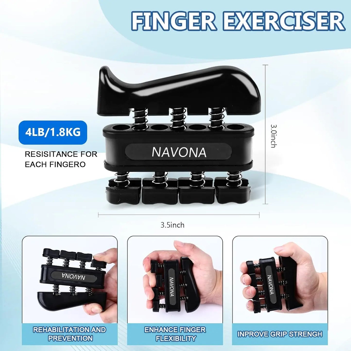 Grip Trainer Kit Adjustable Hand Gripper Finger Exercisers Stress Ball
