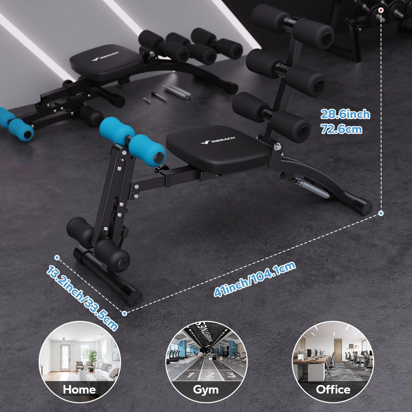 MERACH Ab Machine Multifunctional Adjustable Ab Trainer Workout Bench