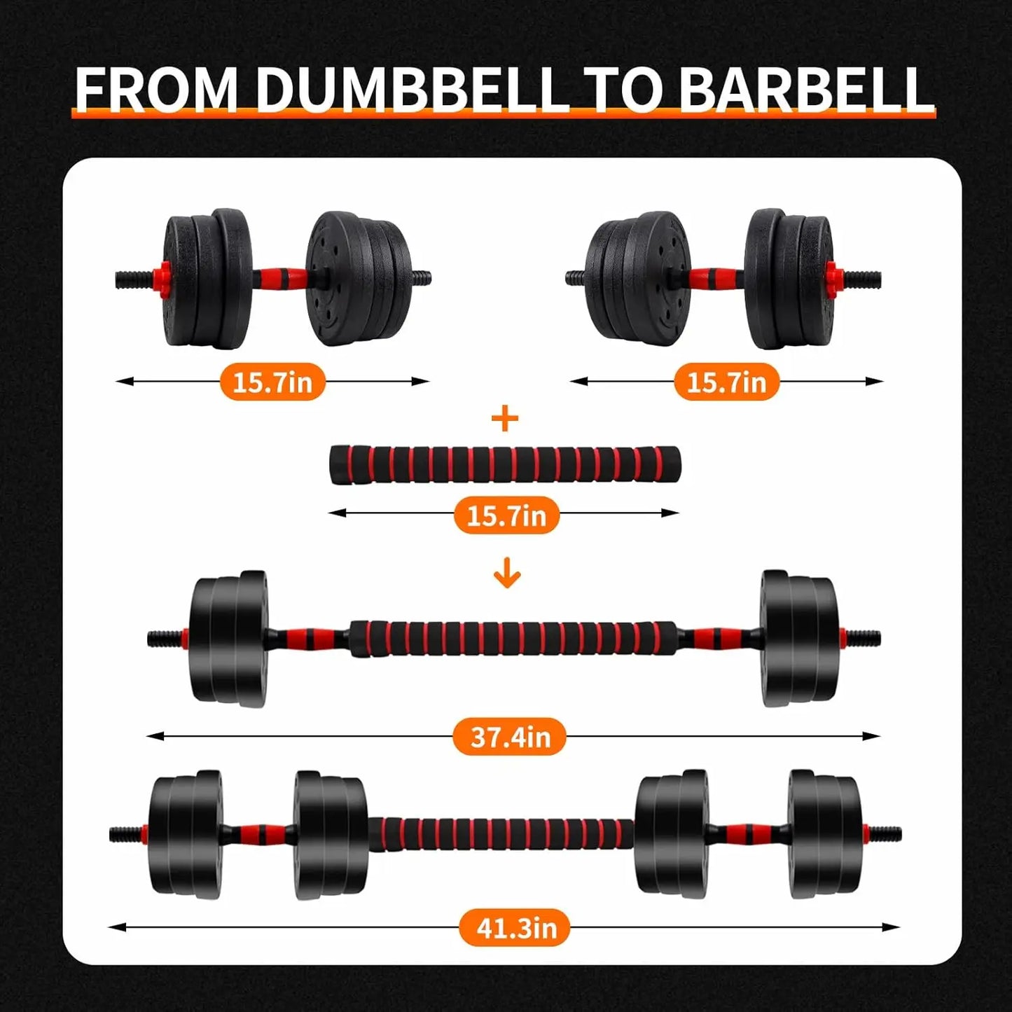 Adjustable Dumbbell to Barbell Set for Home Gym