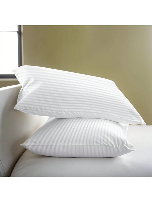 LDC Lux Decor Hotel Stripe Pillows Set 2 Down Alternative