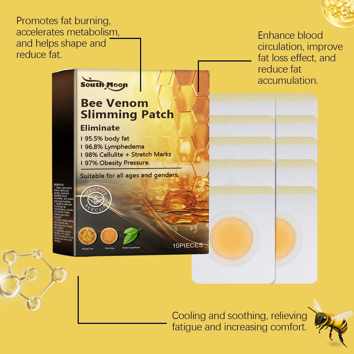 South Moon Bee Venom Shaping Patch Belly Slimming Detox