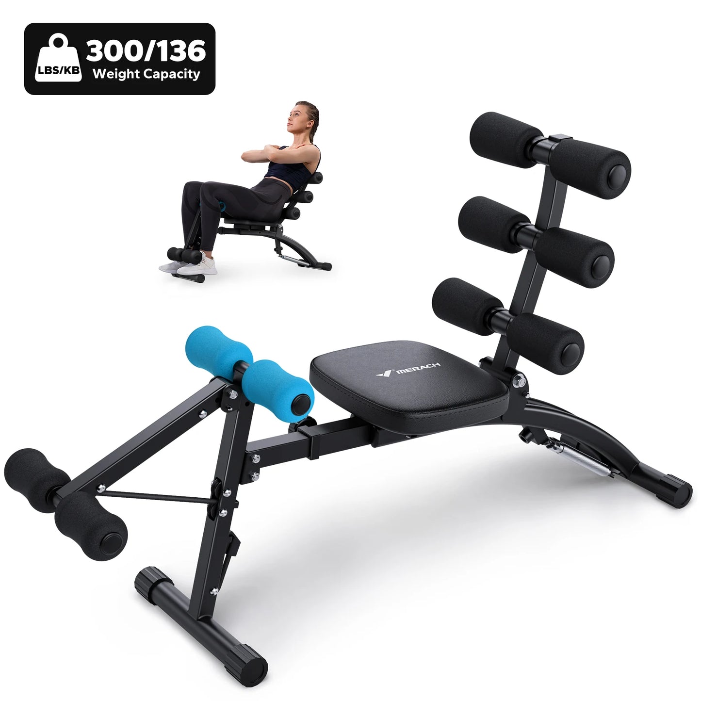 MERACH Ab Machine Multifunctional Adjustable Ab Trainer Workout Bench