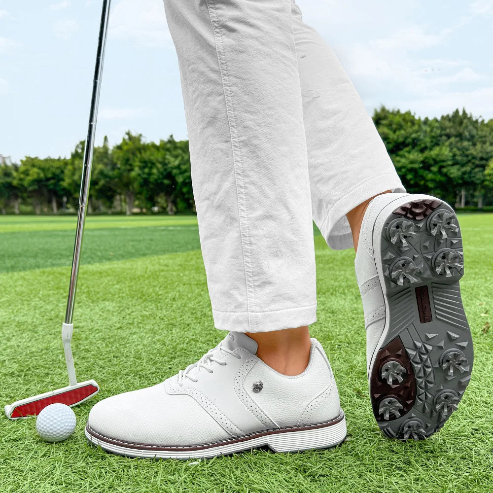 Lenox Golf Shoes for Men Spikes Lace Up Walking Footwear