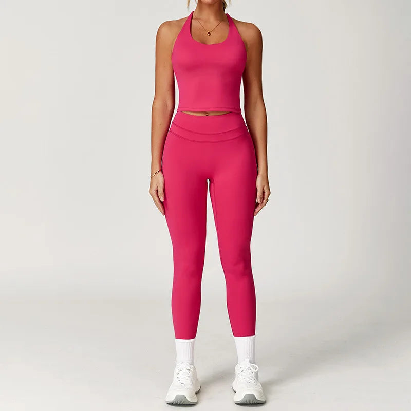 Women's Yoga Set Fitness Tracksuit With Sports Bra And Leggings