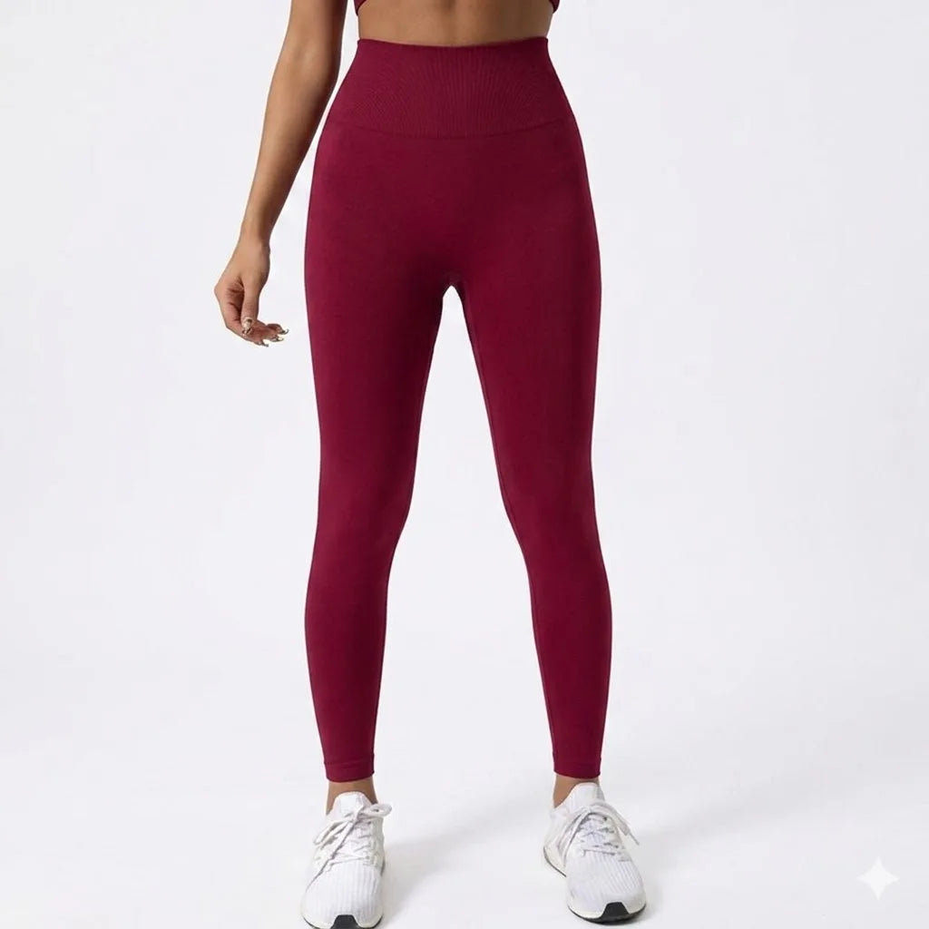 Mid Waist Yoga Pants Women Seamless Knit Gym Leggings Quick Dry Breathable Running Workout Leggings Scrunch Butt Lift Peach Hip Ankle Length Fitness Tights for Cycling Training Activewear