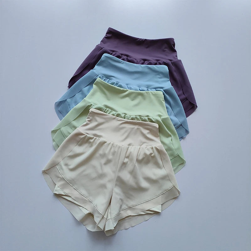 Breathable Womens Mesh 2 In 1 Quick Dry Yoga Shorts