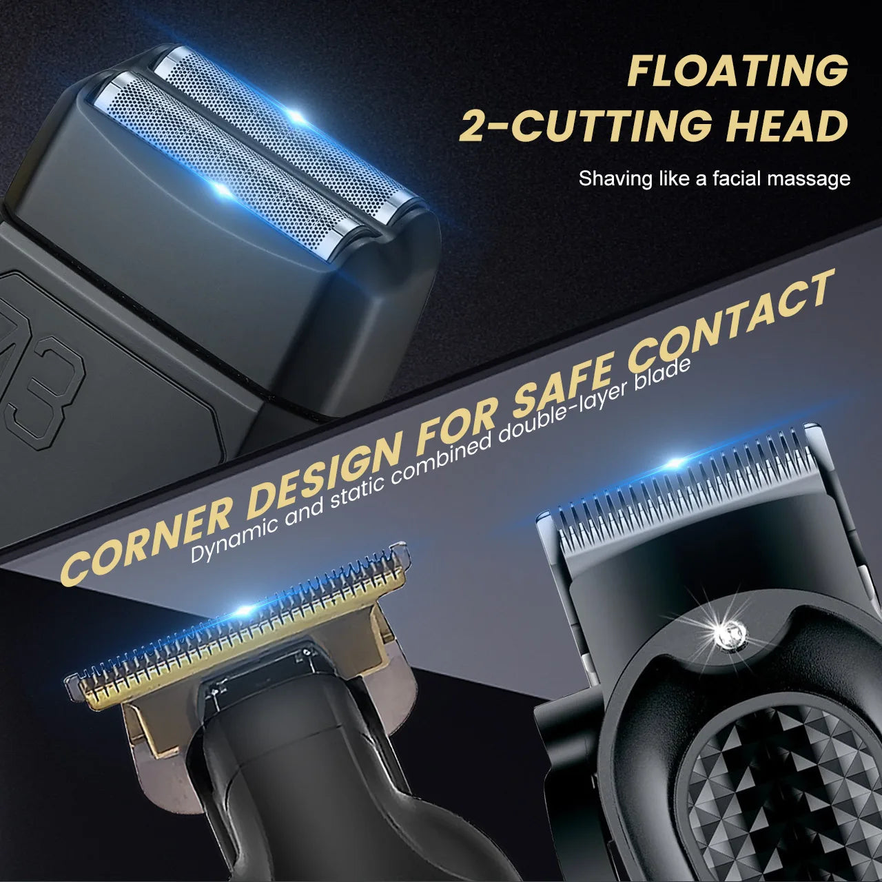 Solimpia Professional Hair Clipper 3 Piece Rechargeable Cordless Set