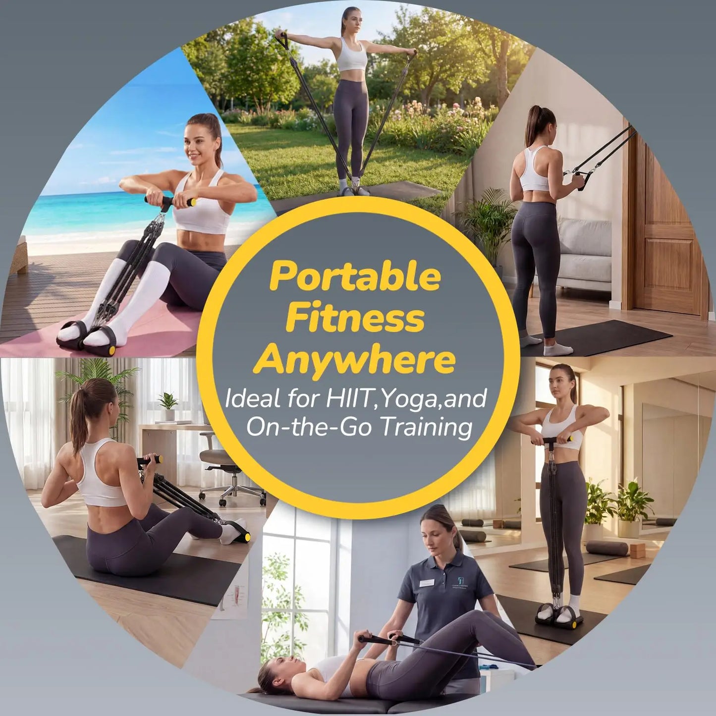 Foot Pedal Resistance Bands Kit With Handles And Ankle Straps