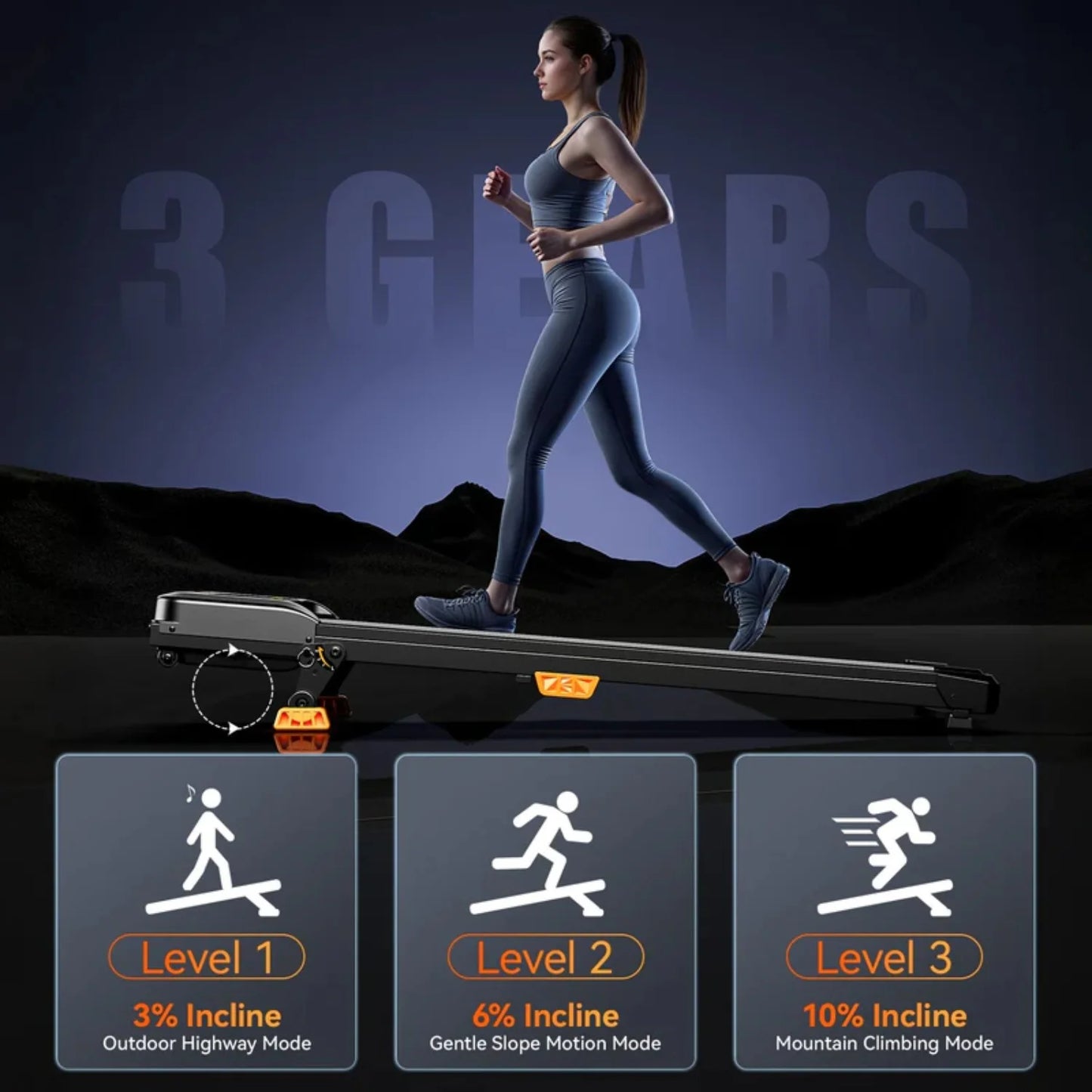 Portable Incline Walking Pad Under Desk Treadmill With LED Display