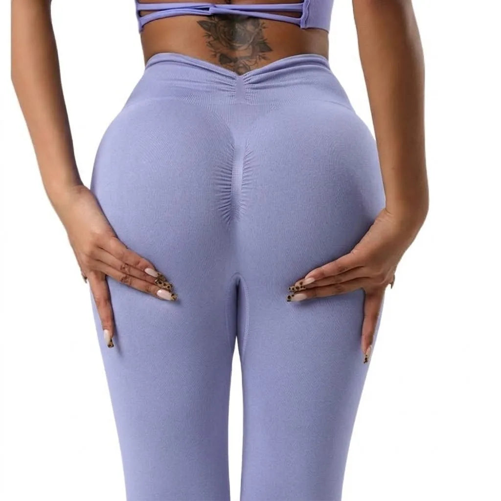 Mid Waist Yoga Pants Women Seamless Knit Gym Leggings Quick Dry Breathable Running Workout Leggings Scrunch Butt Lift Peach Hip Ankle Length Fitness Tights for Cycling Training Activewear