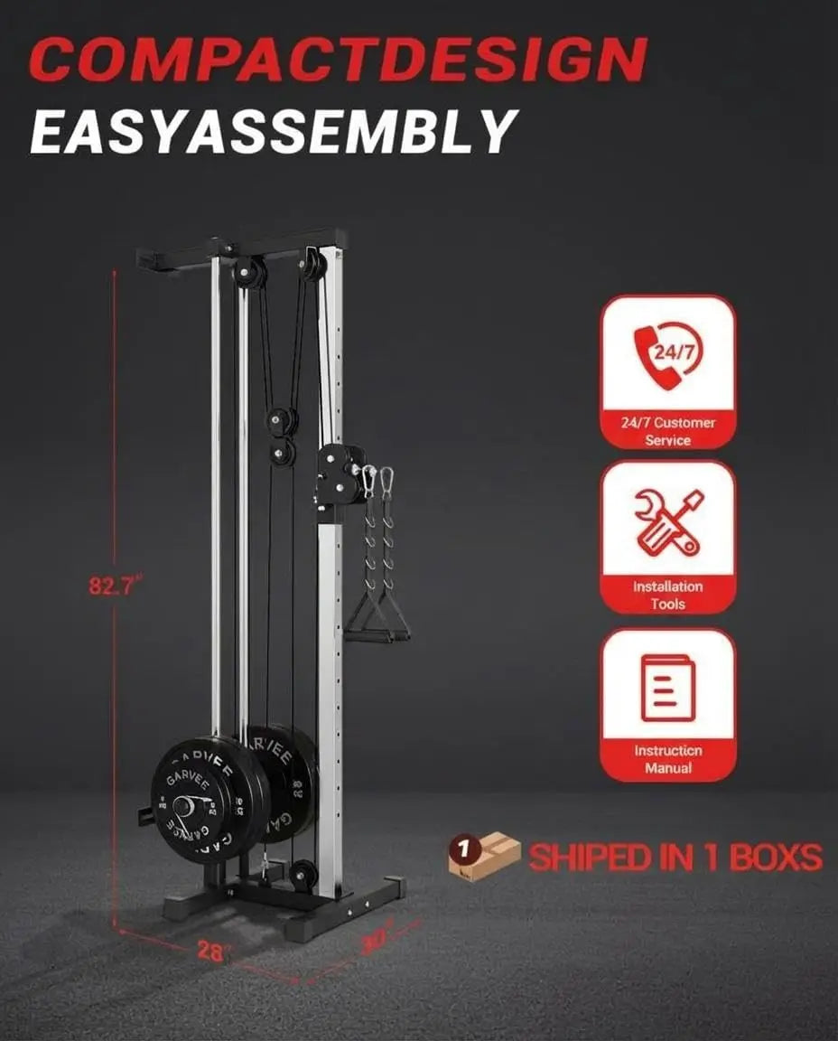 HiMISS Wall Mount Cable Station Pulley System For Home Gym
