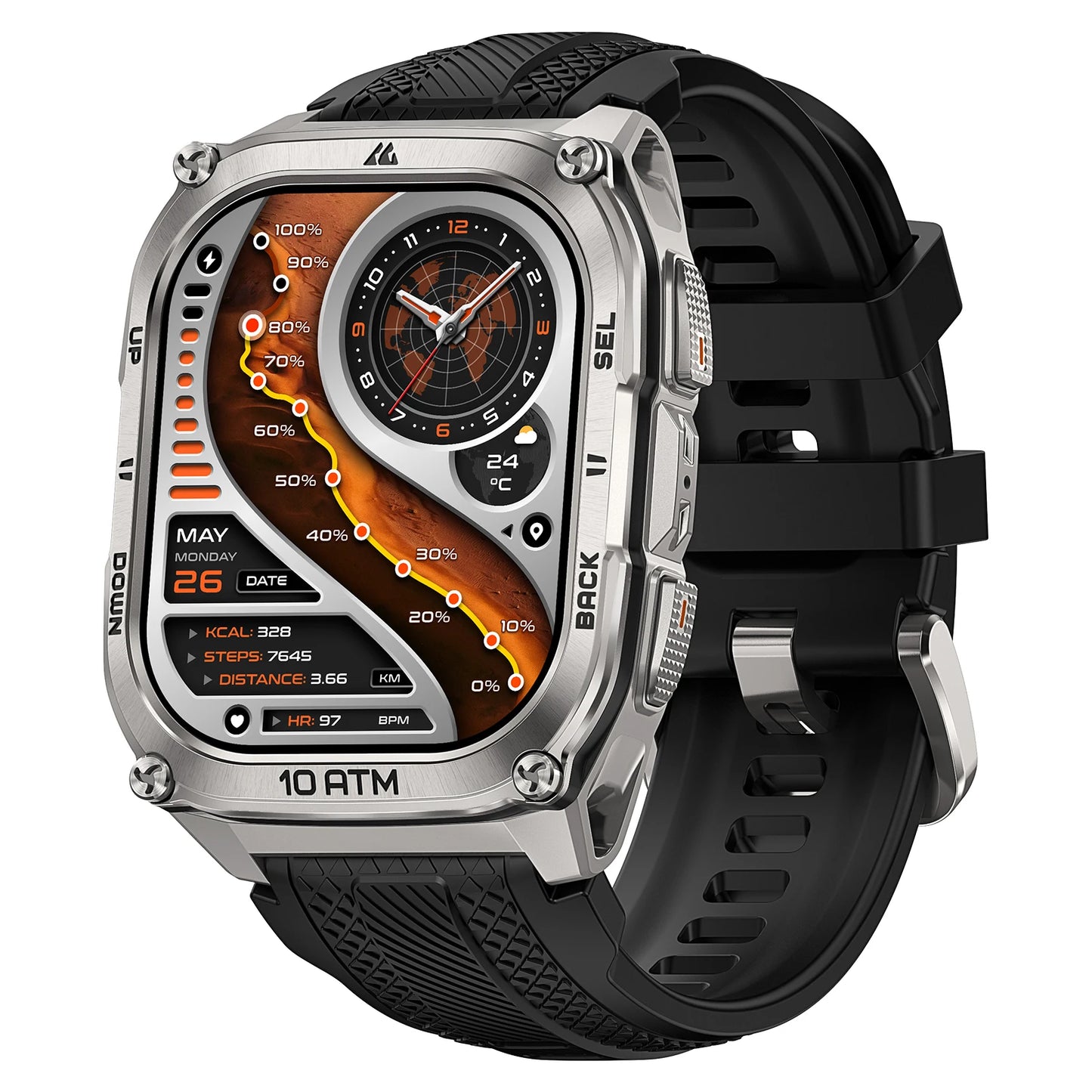 KOSPET Tank M4 Smart Watch With GPS Maps 10ATM Waterproof