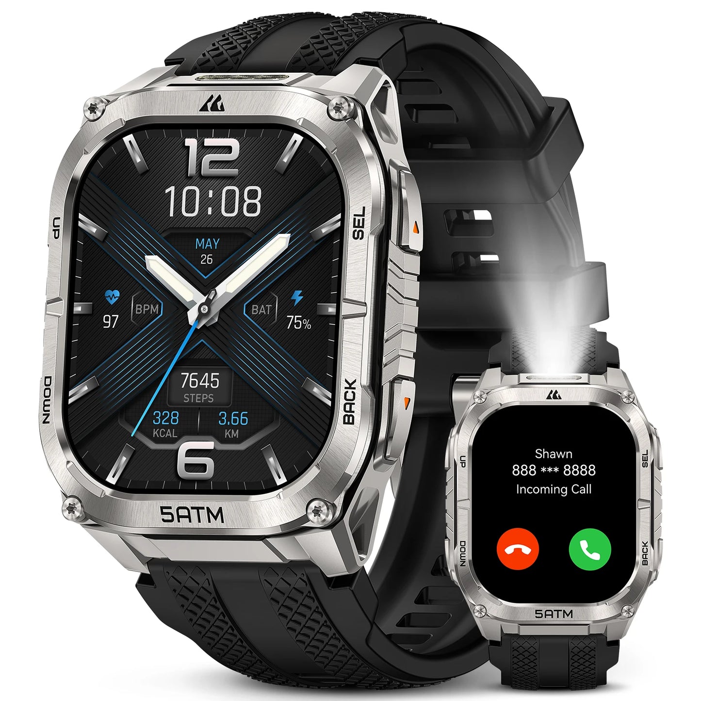 Kospet Tank M4C Rugged GPS Smartwatch 5ATM Waterproof Fitness Tracker