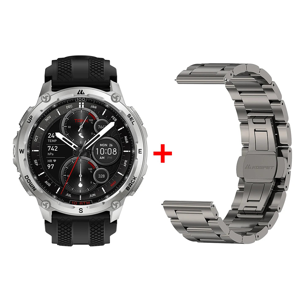 KOSPET Tank T4 Smartwatch GPS Offline Maps 10ATM Waterproof Heart Rate
