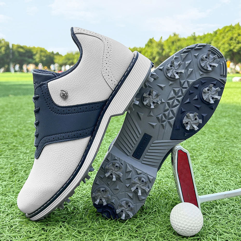 Lenox Golf Shoes for Men Spikes Lace Up Walking Footwear