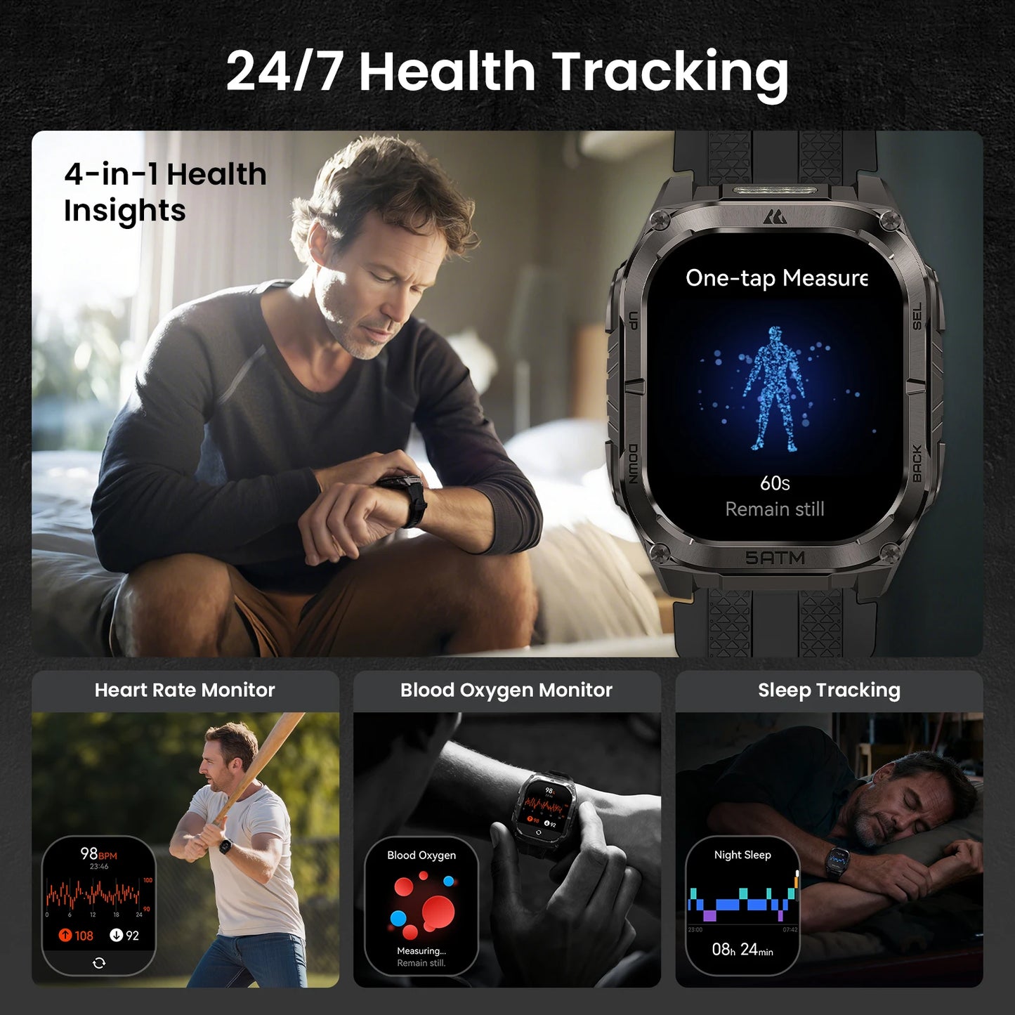 KOSPET Tank M4C Advanced GPS Smartwatch for Men Health Tracking