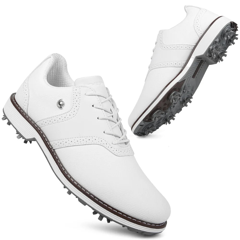 Lenox Golf Shoes for Men Spikes Lace Up Walking Footwear