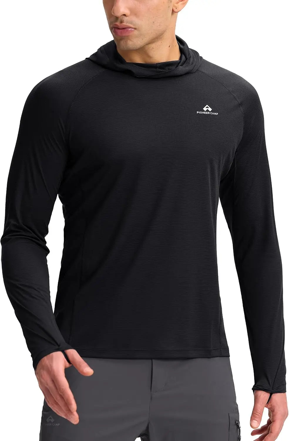 Pioneer Camp Sun Hoodie for Men Ultra Lightweight Long Sleeve Sun Protection Hoodie Shirts Quick Dry Hiking Fishing Running