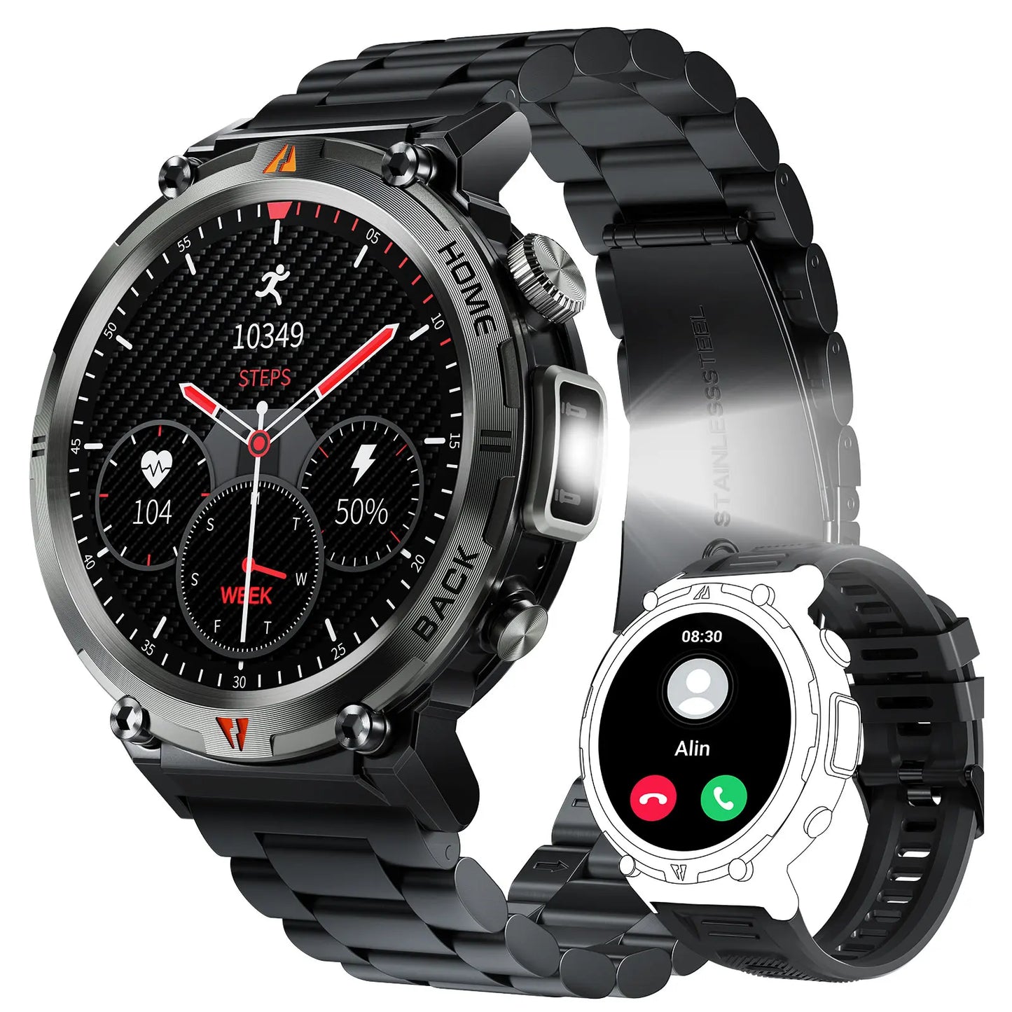 EIGIIS KE3 Smartwatch Men Bluetooth Health Monitor Full Touch Screen