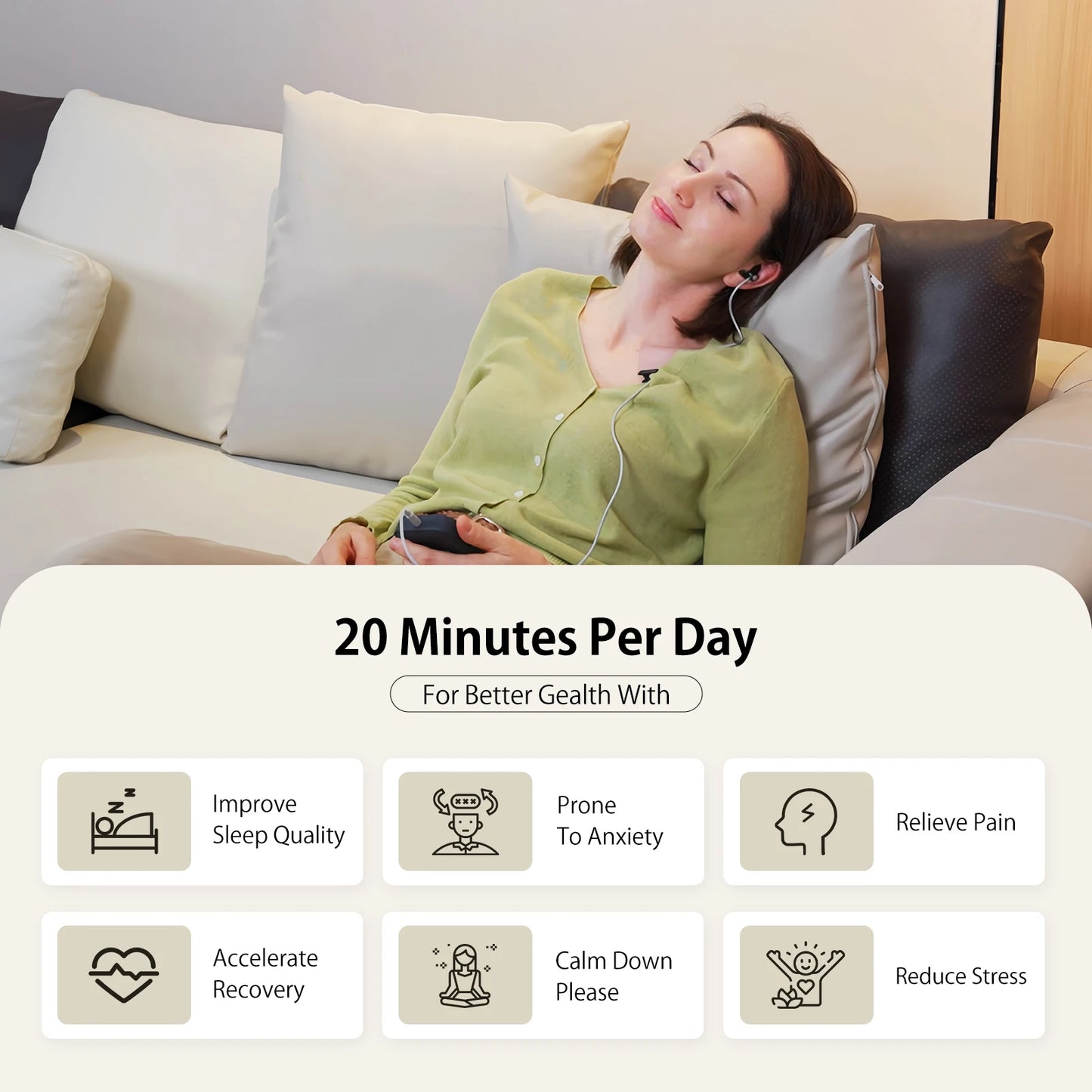ZENOWELL Vagus Nerve Stimulation Device For Deep Sleep And Anxiety Relief
