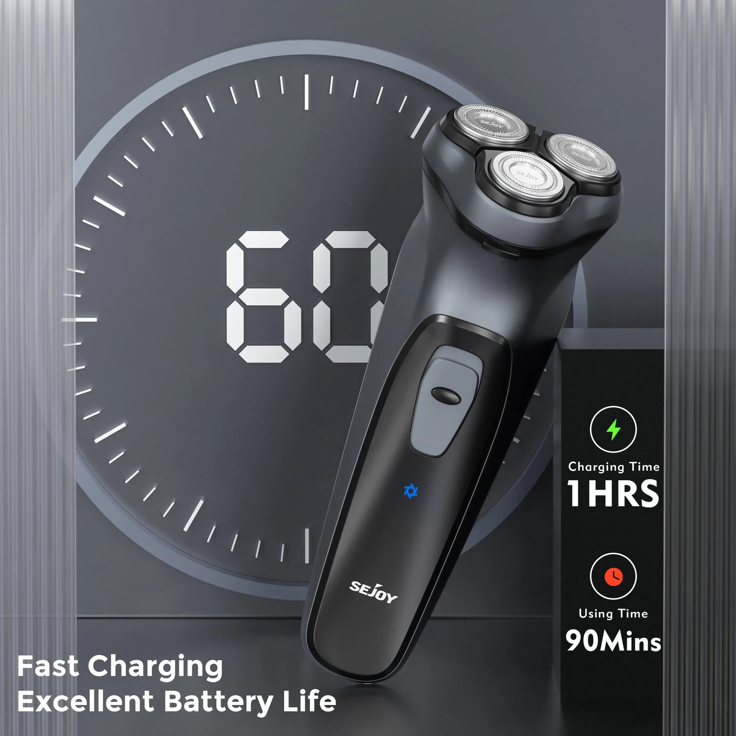 SEJOY BLASTO1 Electric Shaver For Men Rechargeable Beard Trimmer
