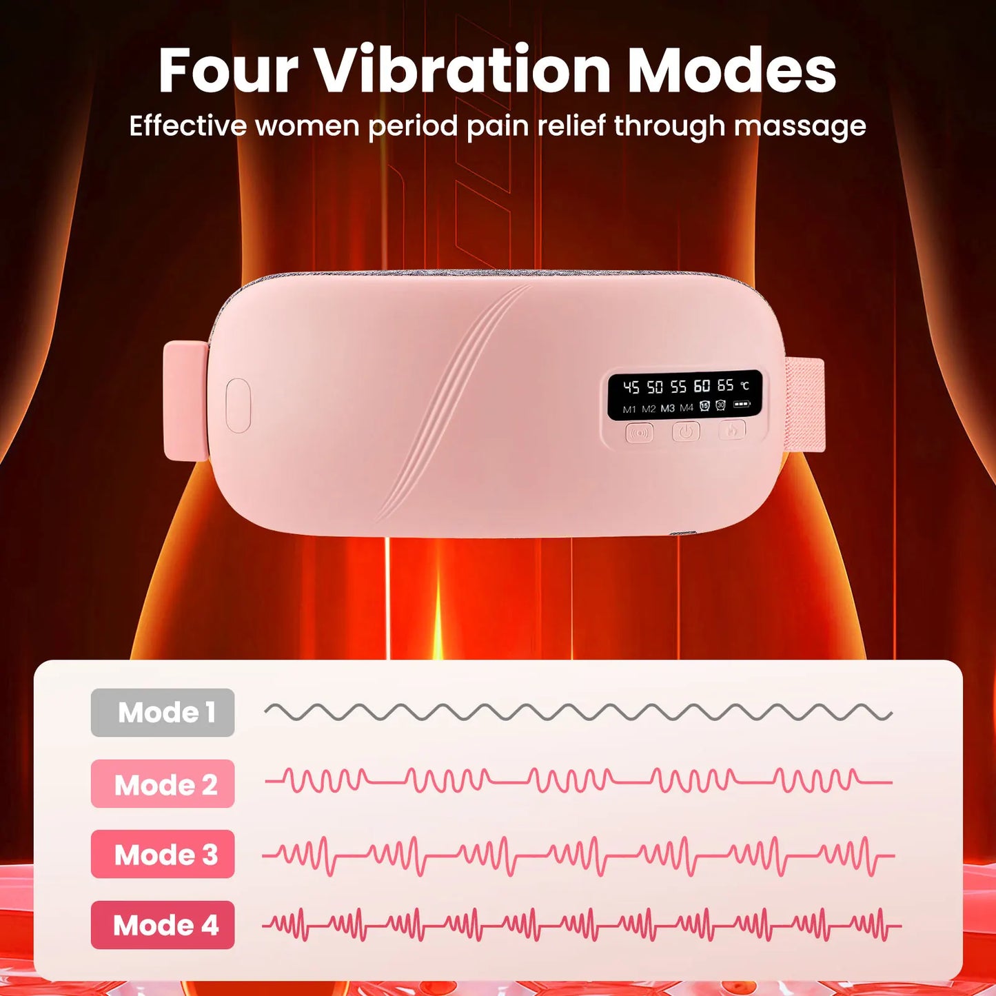 PASTSKY Electric Waist Heating Massage Belt For Menstrual Relief