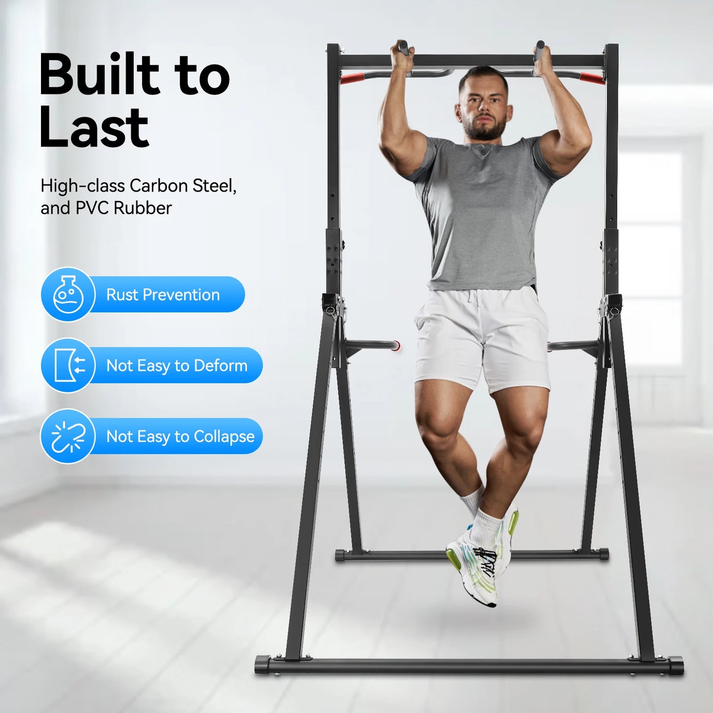 Adjustable Pull Up Bar Foldable Home Gym Multi Function Station