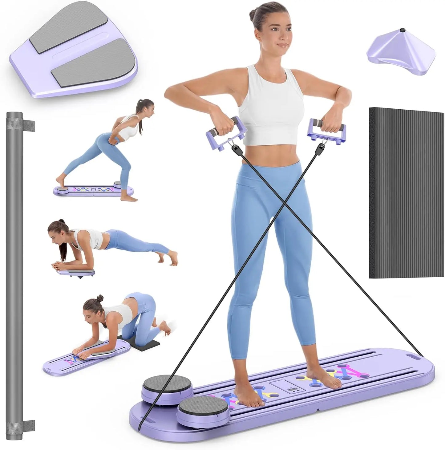 Foldable Reformer Set 7 In 1 Multi Purpose Pilates Equipment