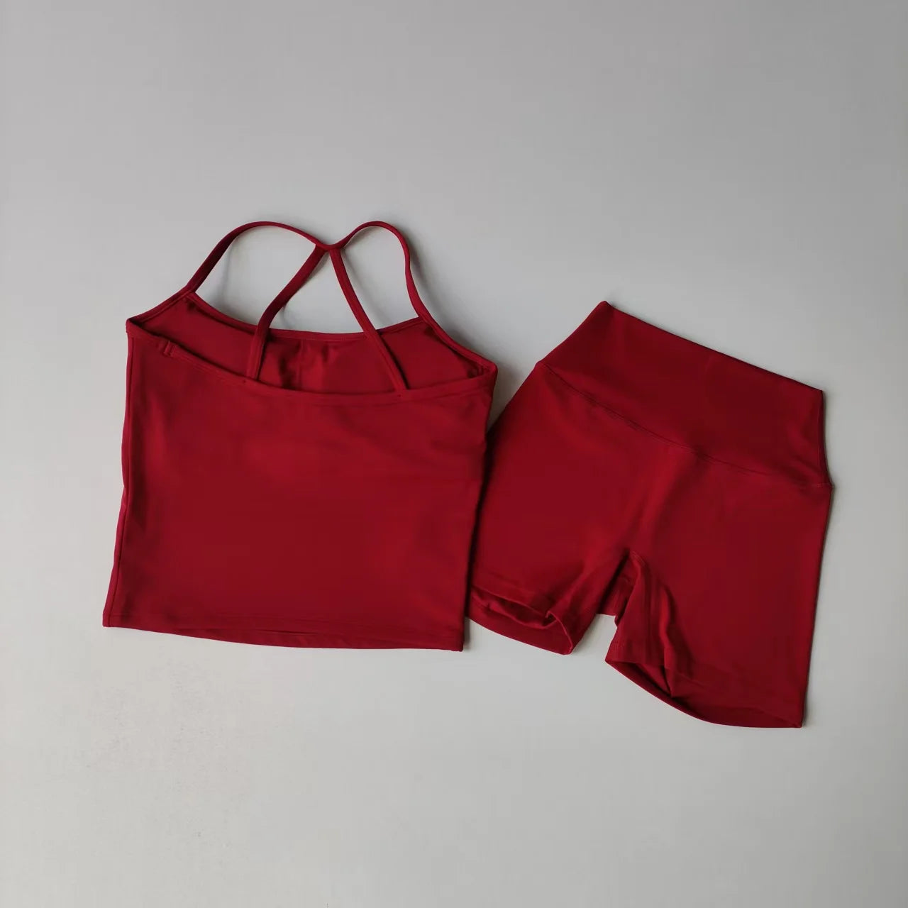 SKINOFSKIN Yoga Set Halter Top and Seamless Ribbed Shorts