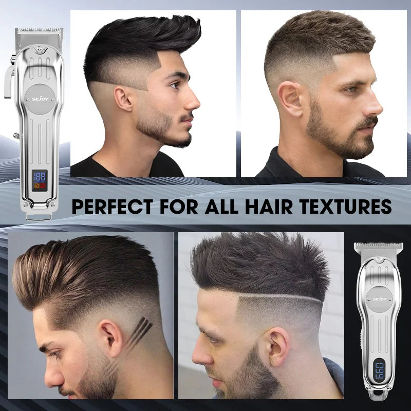 Sejoy Professional Hair Clipper Kit For Men Cordless Trimmer Set