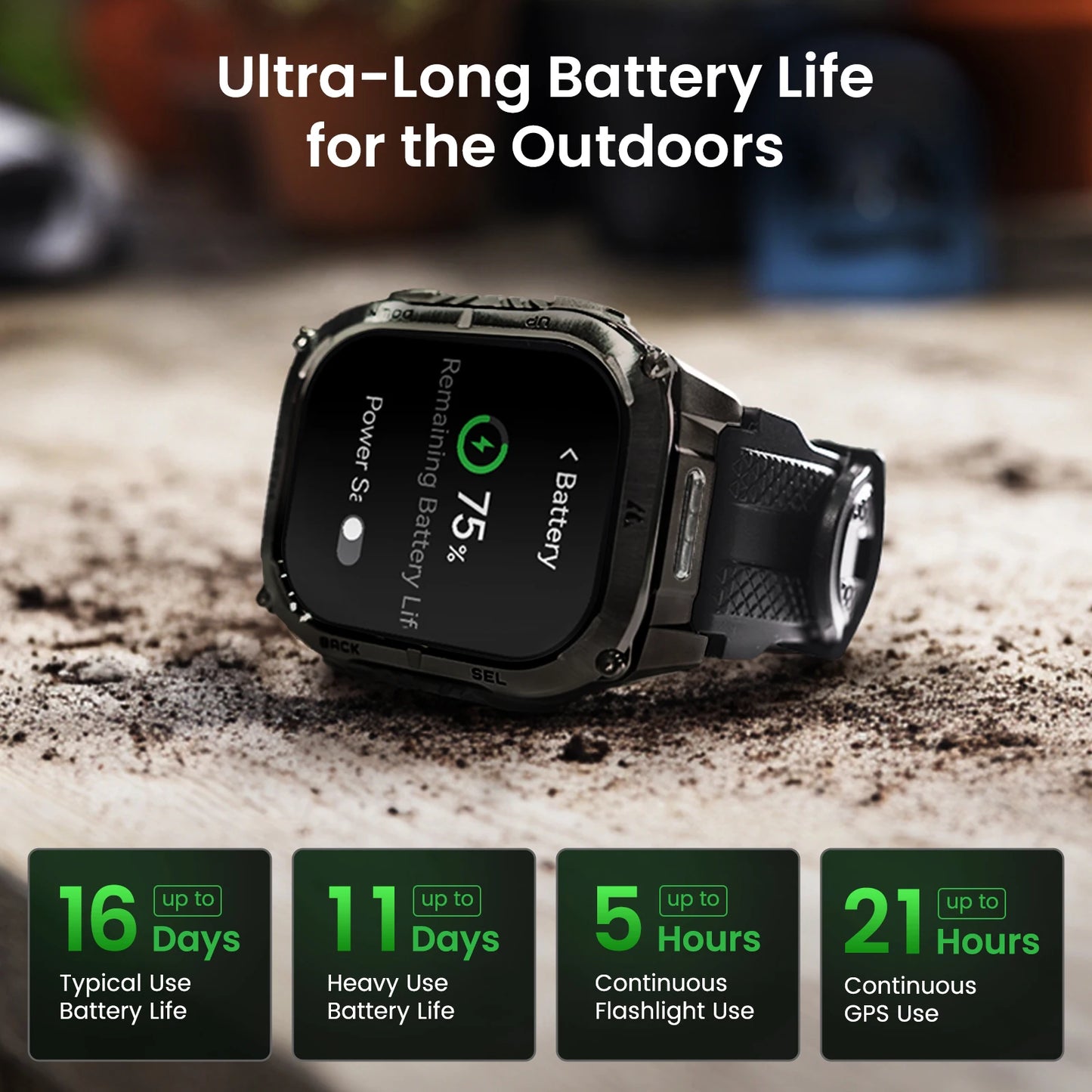 Kospet Tank M4C Rugged GPS Smartwatch 5ATM Waterproof Fitness Tracker