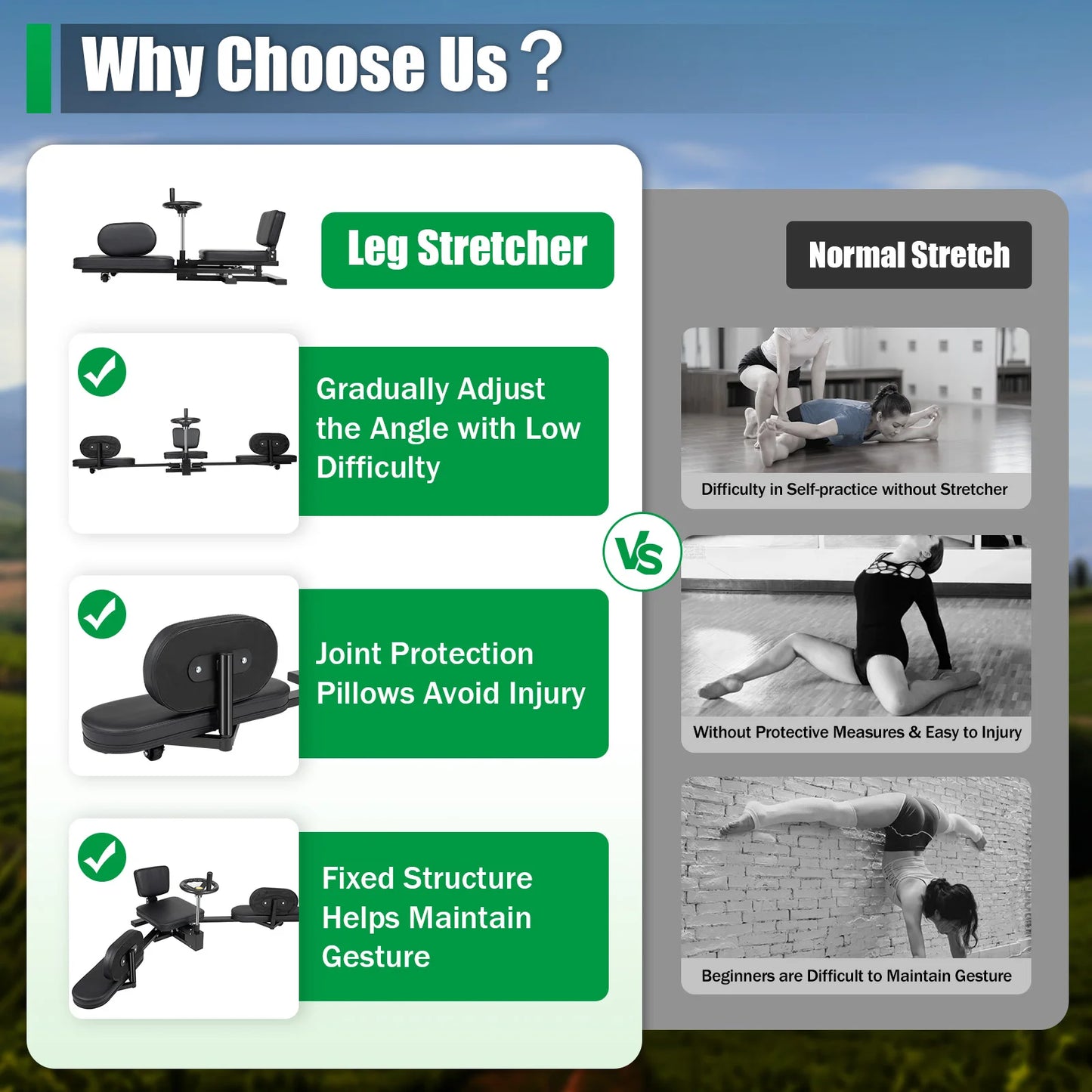 Leg Stretcher Machine 180 Degree Split Trainer With Backrest For Home Gym