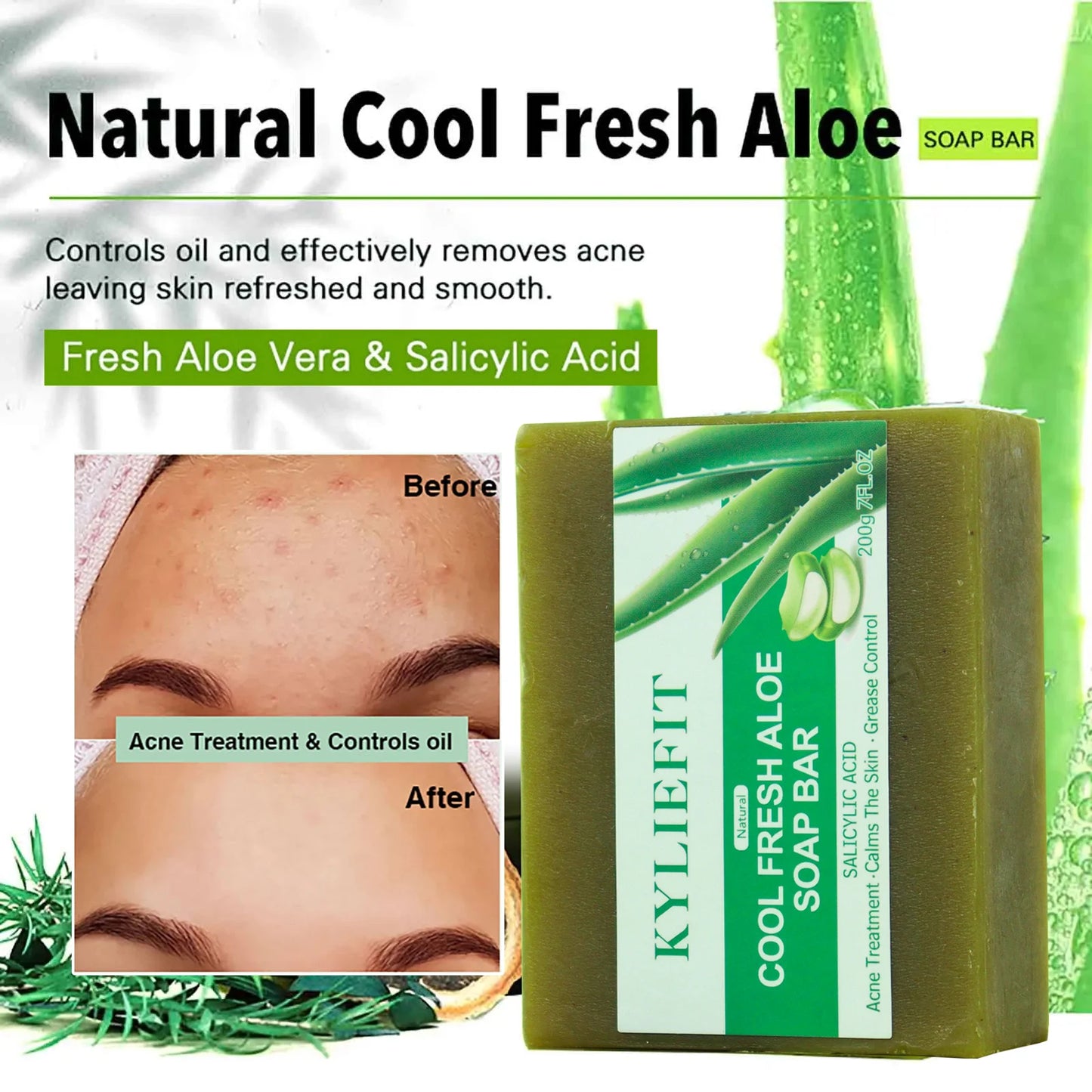 AILKE Aloe Vera Whitening Soap For Radiant Skin And Acne